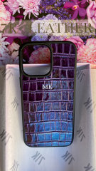 iPhone Uyumlu Deri Kılıf Croco-Mor