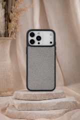 iPhone Uyumlu Deri Kılıf Togo-Taş Gri