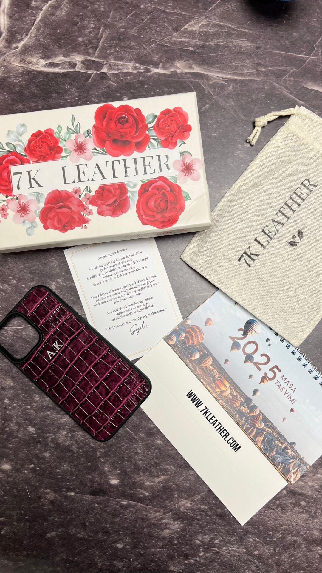 iPhone Uyumlu Deri Kılıf Croco-Mürdüm