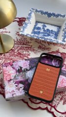 iPhone Uyumlu Deri Kılıf Baby Croco-Mandarin